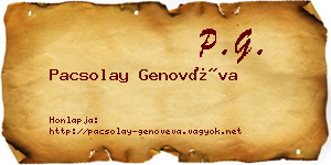 Pacsolay Genovéva névjegykártya